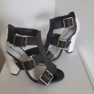 Michael Antonio, Strappy Women's Sandals, Black & White, Sz 6.5, Great Condition